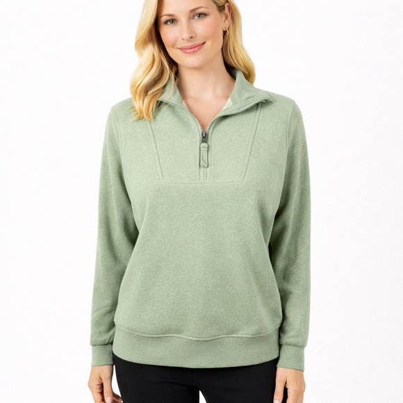 prAna Tops - Prana Cozy Up Pullover Sweatshirt Heather Green Crop Length Relaxed Size S